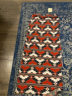 Women's Red Aztec Maxi Skirt